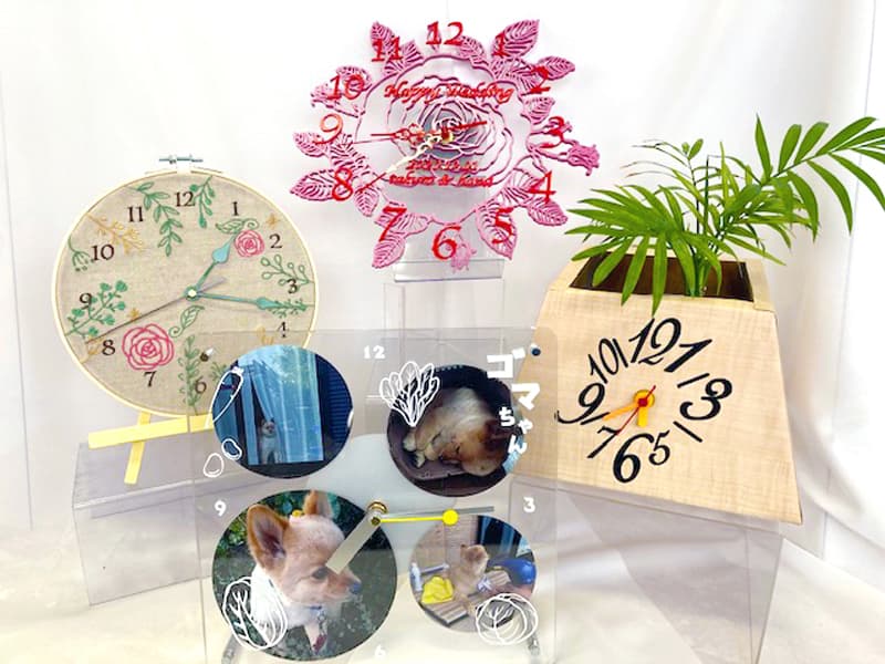 好調♪時計企画!花時計、刺繍時計などサンプル続々